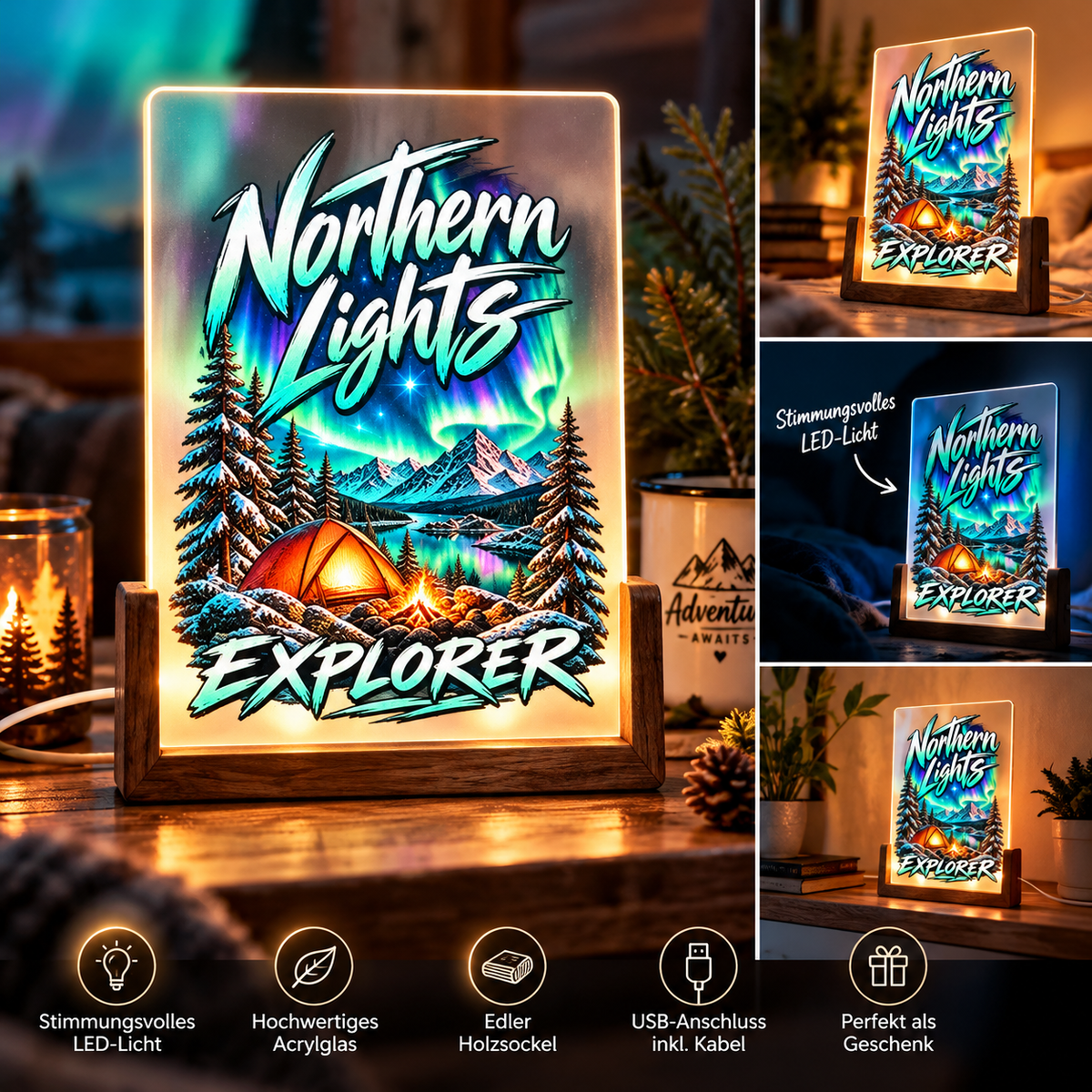 Northern Lights Explorer LED-Bilderrahmen