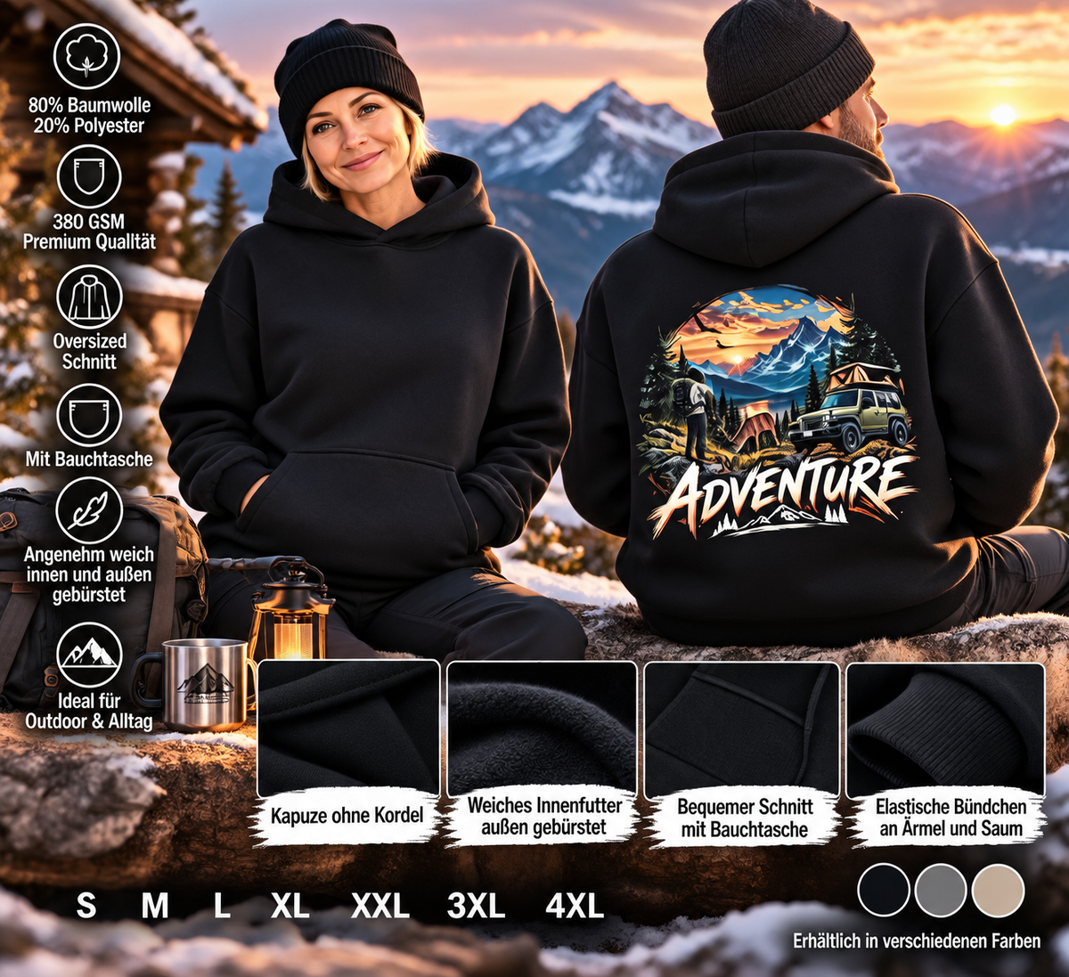 Adventure - Premium Oversized Hoodie - Unisex