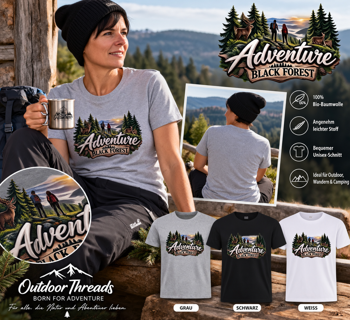 Adventure Black Forest - Premium Organic T-Shirt